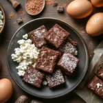 cottage cheese brownies close-up