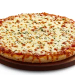 Delicious pizza with cottage cheese topping, showing melted cheese and toppings.