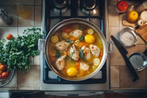 Why put lemon juice in chicken soup? Garnished with lemon slices