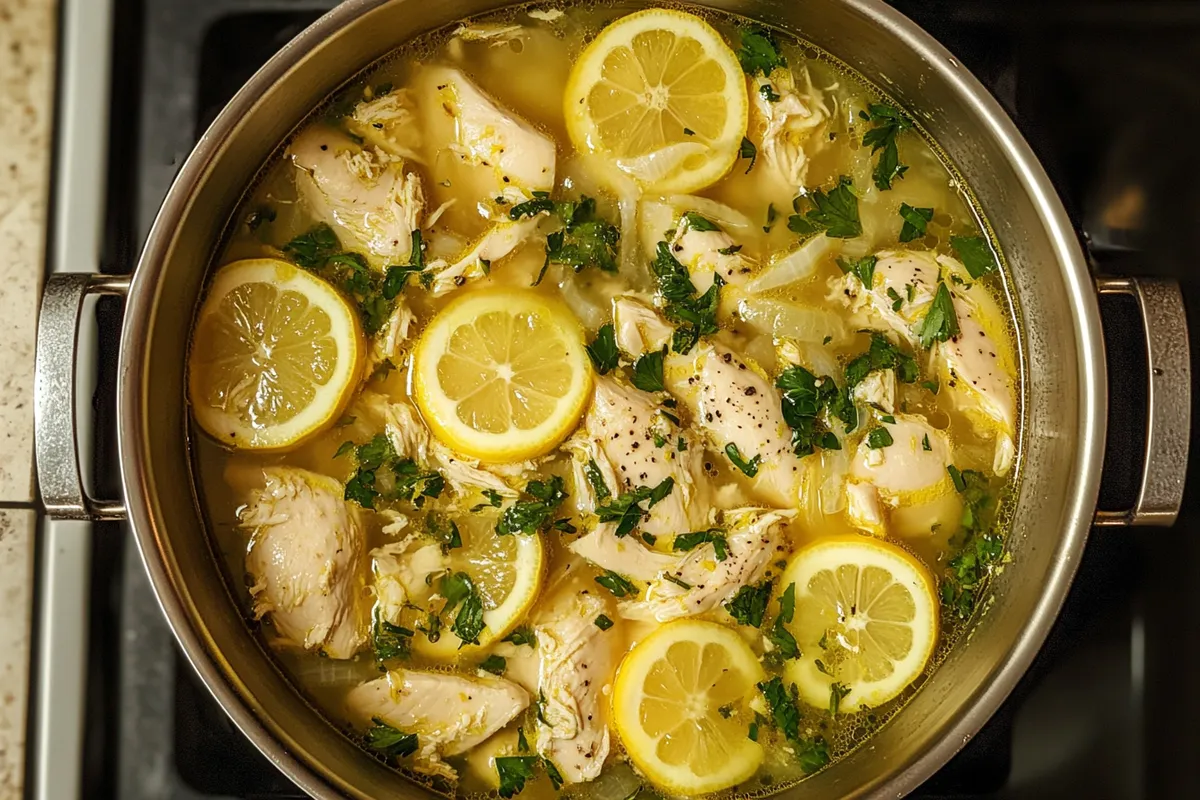 Why put lemon juice in chicken soup? Fresh lemon squeezed over simmering broth