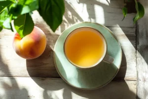 Close-up showcasing peach tea benefits